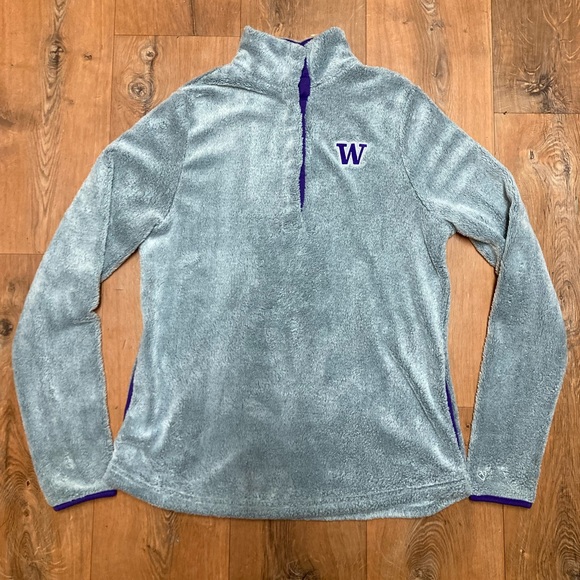 Huskies Washington By Colosseum Womens Small Sherpa 1/4 Pullover Fleece Sweater - Picture 1 of 9